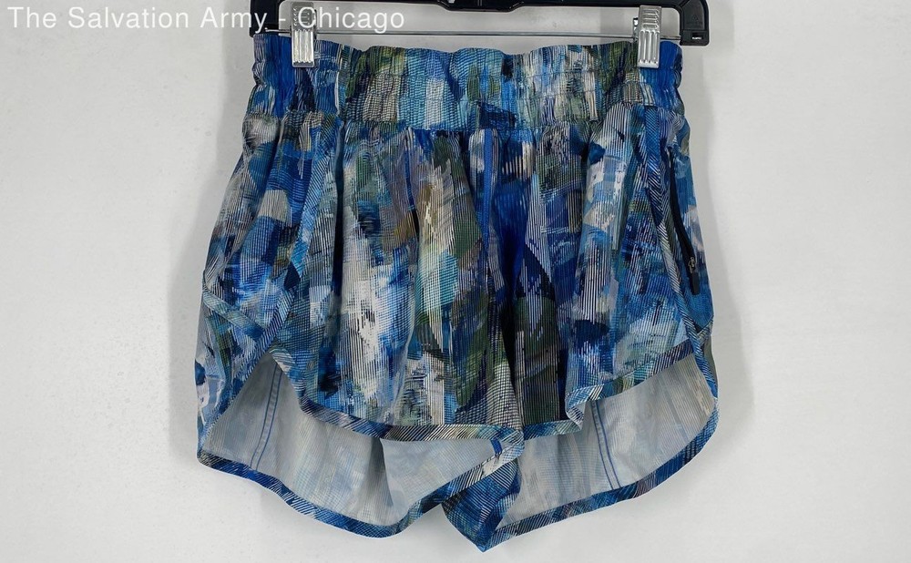 Lululemon Womens Blue Elastic Waist Activewear Pull-On Athletic Shorts Size 10