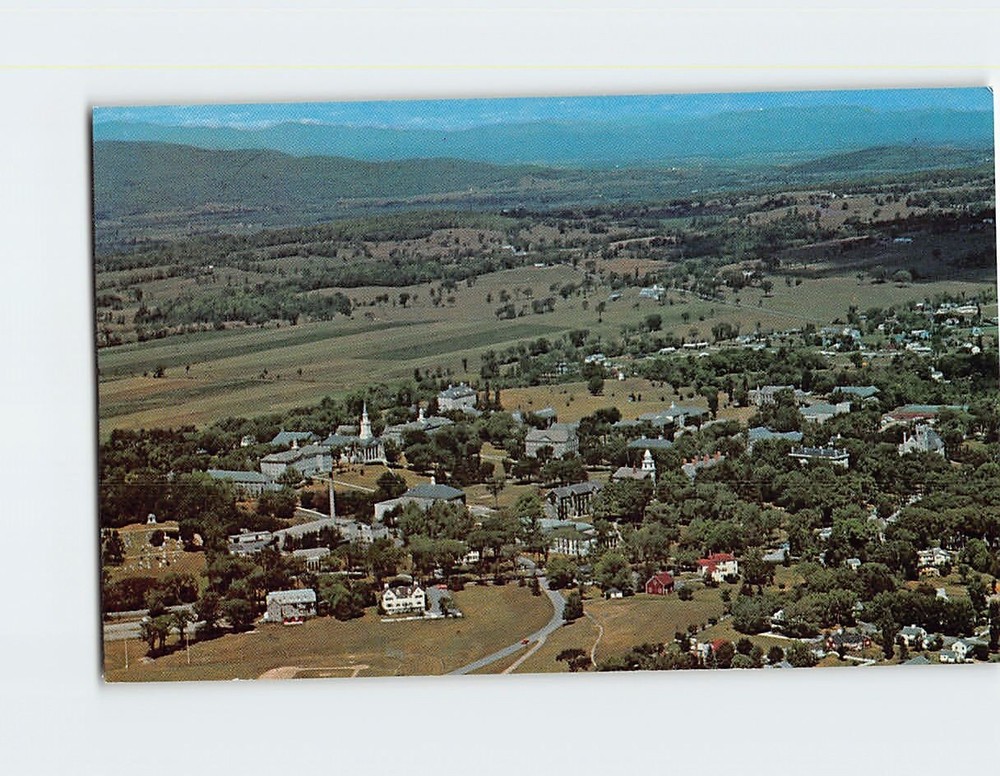 Postcard Aerial View Middlebury Vermont USA