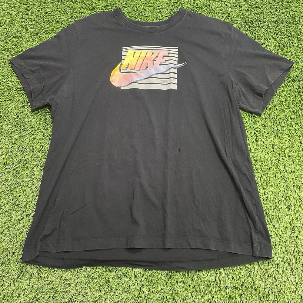 Nike Sportswear Icon Futura Swoosh Men’s 2XL Black T-Shirt Just Do It Athletic