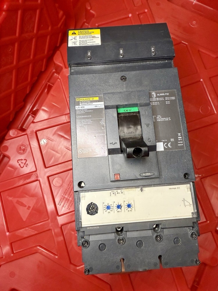 Square D 400 Amp I-Line Lga36400U31X *Circuit Breaker 600 Vac 3 Pole