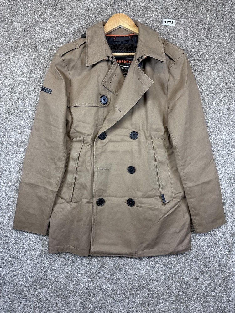 Superdry Khaki Double-Breasted Trench Coat