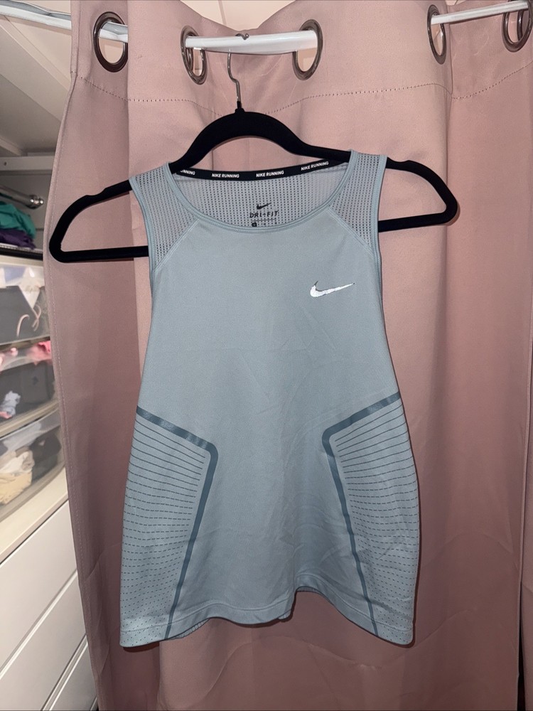 Nike Swift Running Medium Dry fit Teal Tank Top Women Breathable Exercise