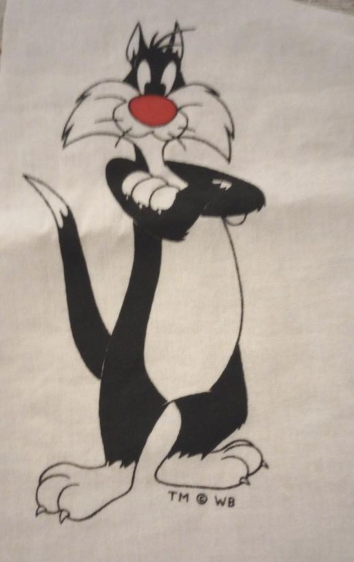 looney tunes sylvester cat fun fabric large 6.5 x 3.5 inch 1pc new