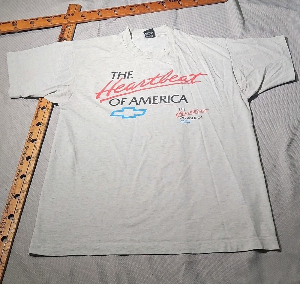 Vintage Chevrolet Shirt Xl Gray Crewneck USA Made Single Stitch Chevy Dealer Tee