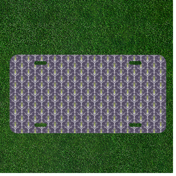 Custom Car License Plate with Personalized Seamless Fleur Pattern Design