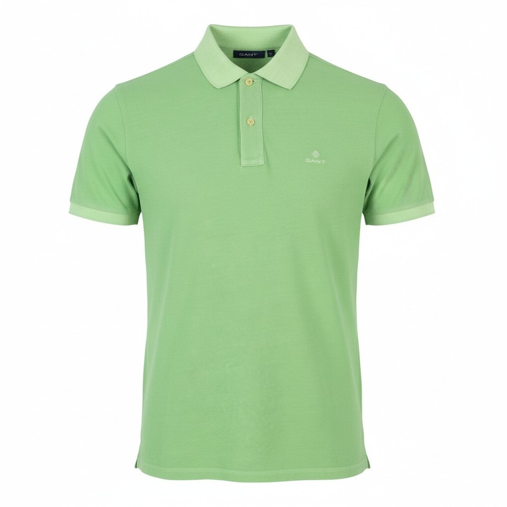 Gant Sunfaded Pique Ss Rugger Men's Polos S Absinthe Green Embroidered-image