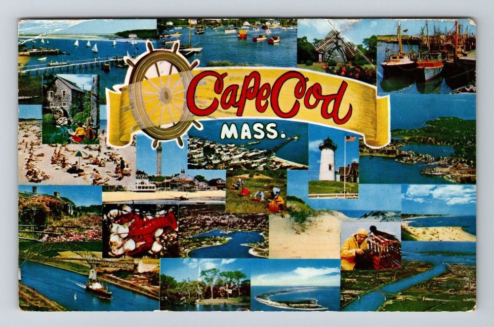 Cape Cod MA-Massachusetts, Scenic Greetings, Things To Do, Vintage Postcard