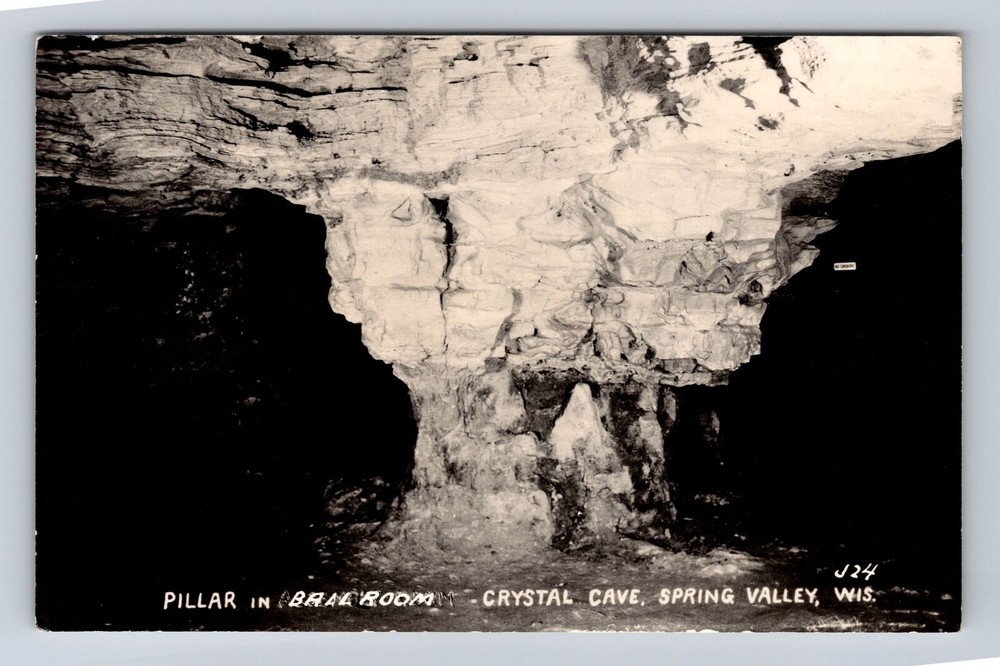 Spring Valley WI-Wisconsin, Pillar In Ball Room, Crystal Cave, Vintage Postcard