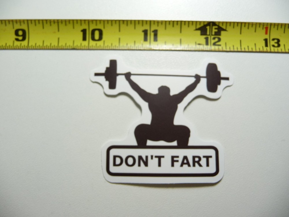 No Fart Squats Gym Sticker for Weightlifting Fitness Motivation
