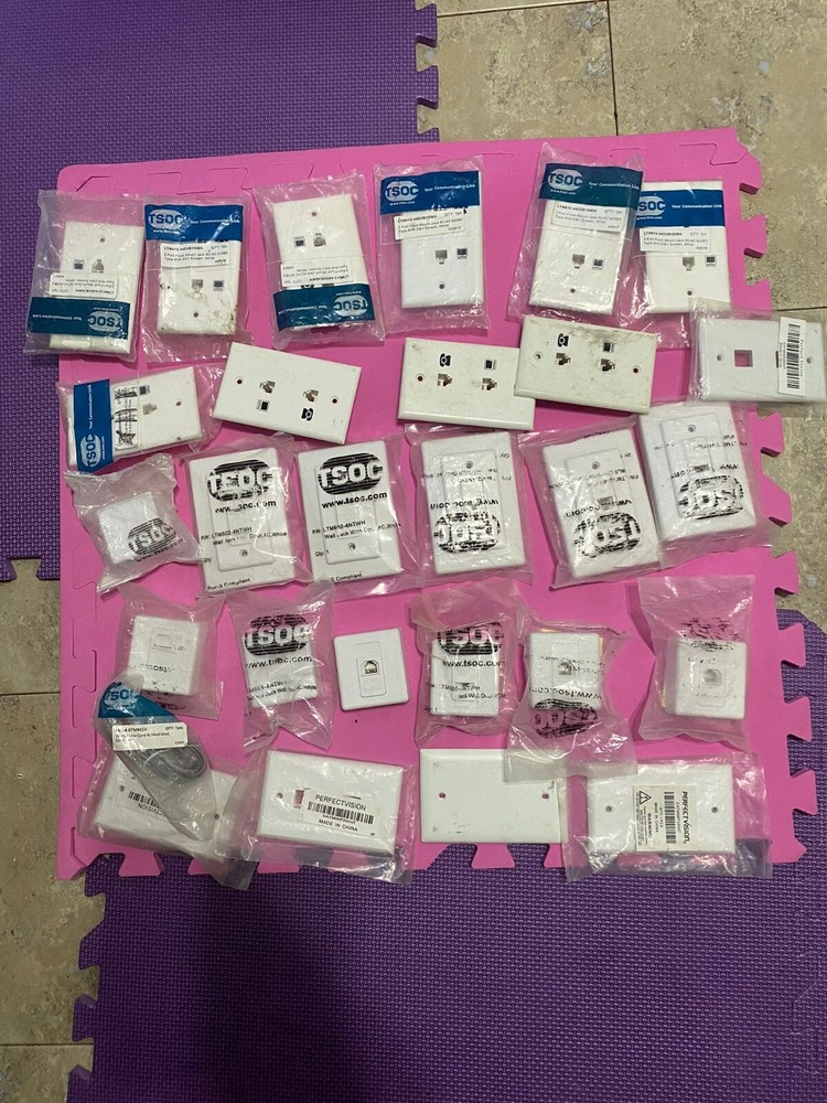 Lot Phone Wall Plate RJ11 RJ12 Dual Telephone Line Jack + single port plates