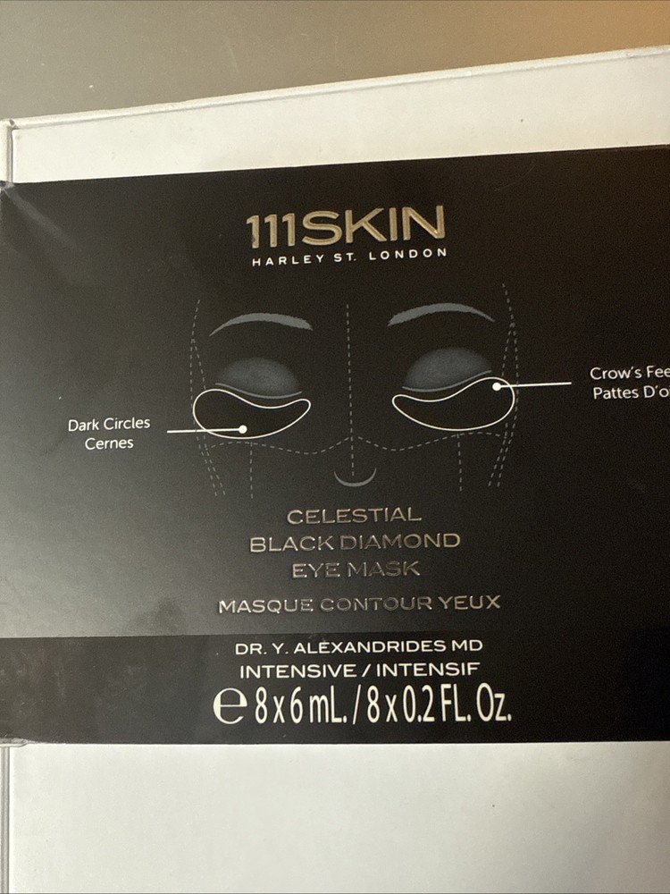 111Skin Harley St. London Celestial Black Diamond Eye Mask new in box 8Masks