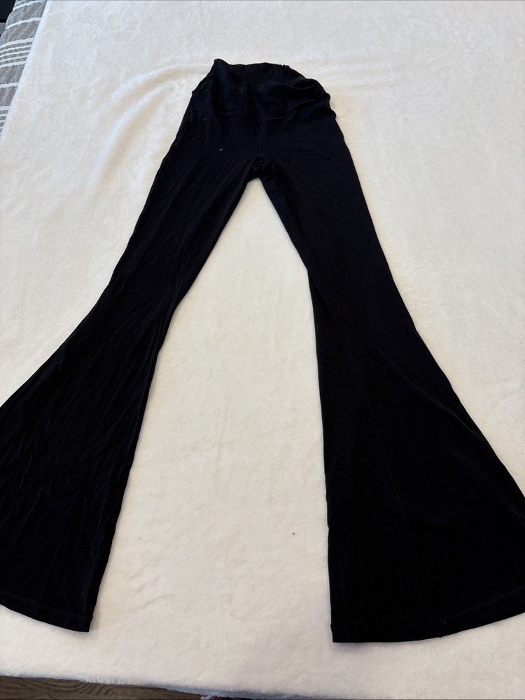 Aerie Offline Real Me Super Flare Crossover Hi-Rise Leggings, Size Small, Black