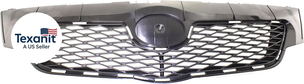 Grille Assembly Compatible with Toyota Corolla 2009-2010 Textured Black North Am