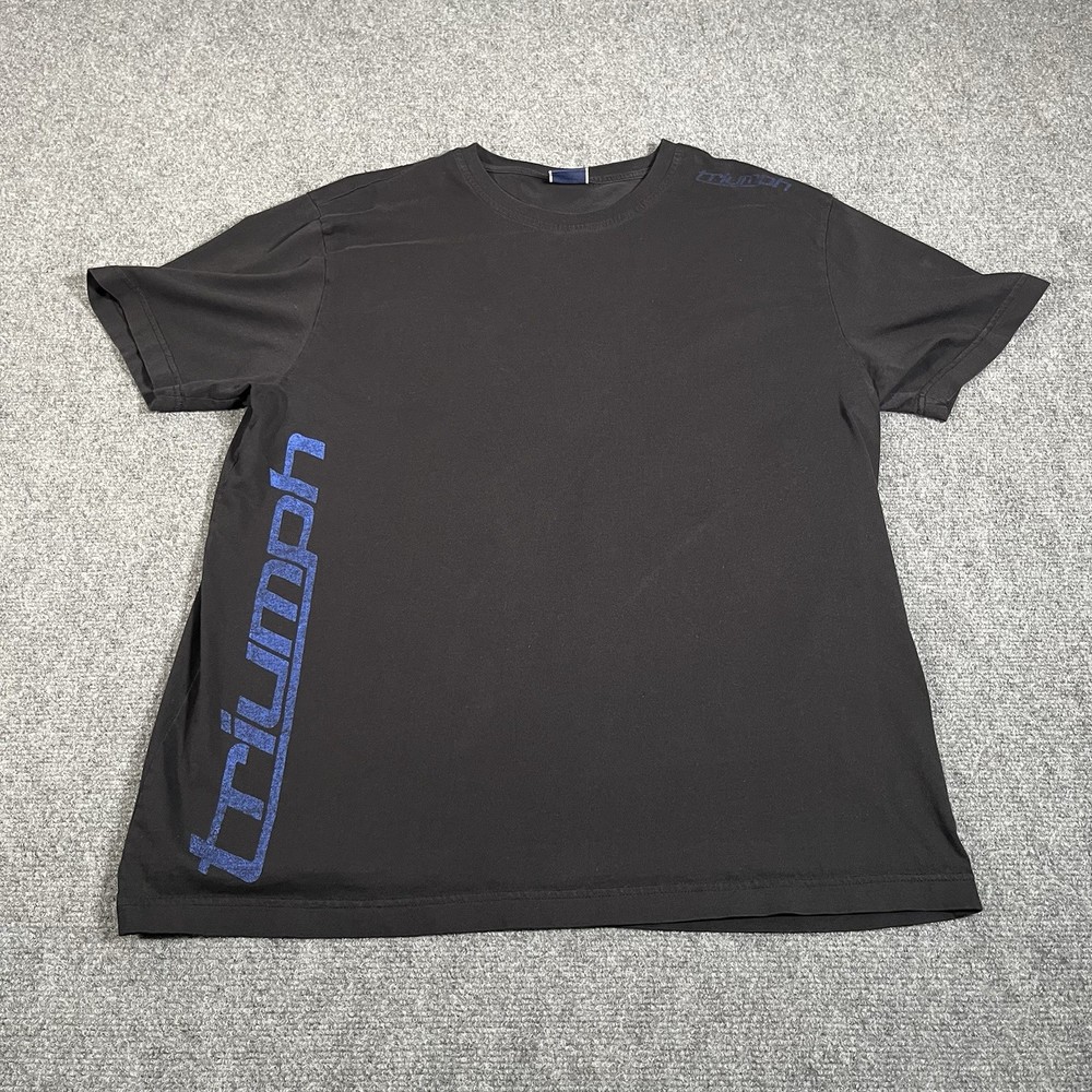 vintage triumph motorcycle shirt Men’s Xl Black Y2K Biker Short Sleeve