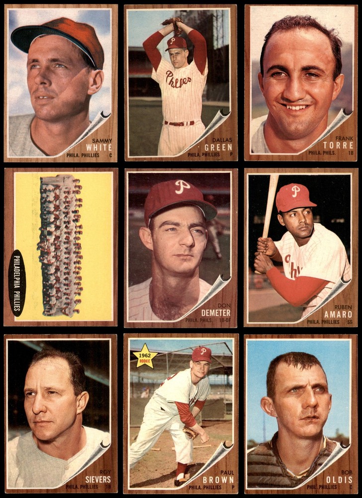 1962 Topps Phillies Near Team Set 4.5 - VG/EX+ 7031825 (19 / 27 cards)
