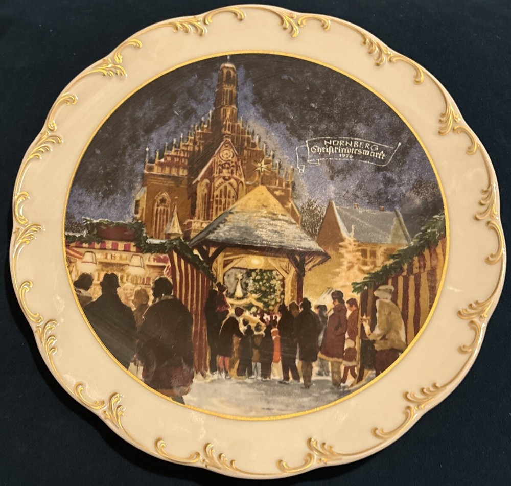 German Rosenthal Classic Rose Collection Plate Nurnberg Christkindlesmarkt 1976