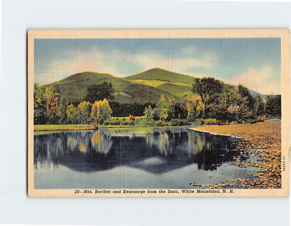 Postcard Mts. Bartlett and Kearsarge from the Saco White Mountains NH USA