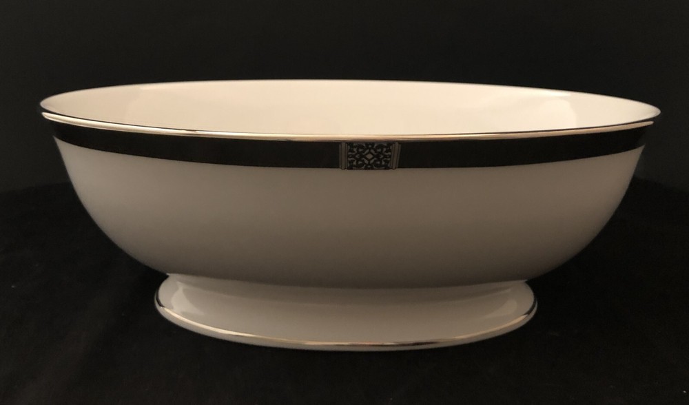 Lenox Classics Collection Jewel Platinum Oval SERVING BOWL Fine Bone China USA