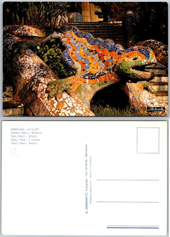 Continental Park Guell Barcelona Postcard