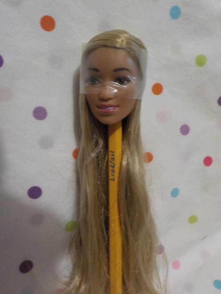 Gorgeous Barbie Doll Head, Golden Hair, Mattel, Parts, Replacement, OOAK