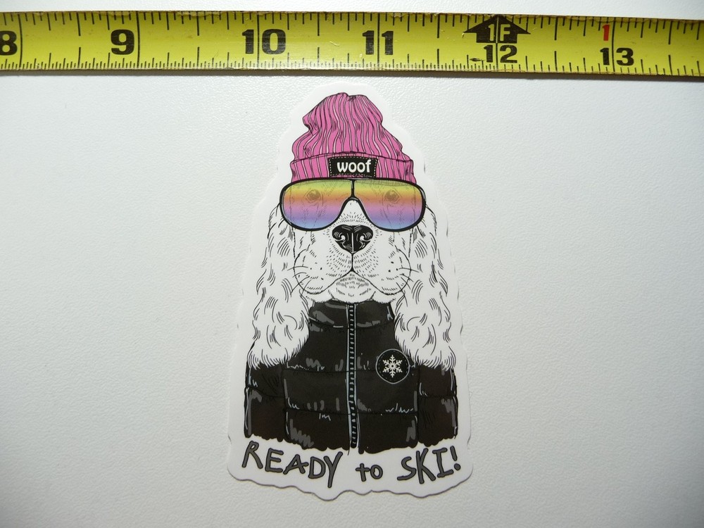 Winter Sports Dog Ski Decal Sticker for Snow Resort Fun