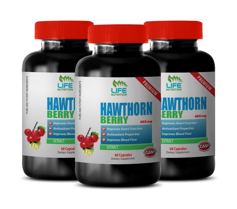 Hawthorn Berries Powder - Hawthorn Extract 665mg - Super Antioxidants Pills 3B