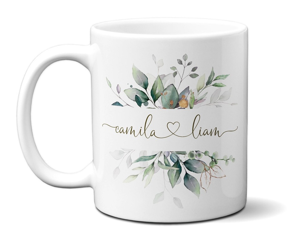 Couple Name & Heart Personalized Mug Custom Mr. And Mrs. Cup For Newlyweds G