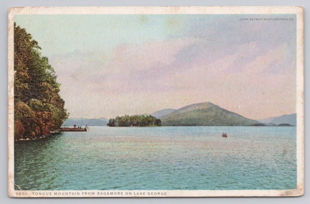 Tongue Mountain from Sagamore, Lake George New York NY Adirondacks 1914 Postcard