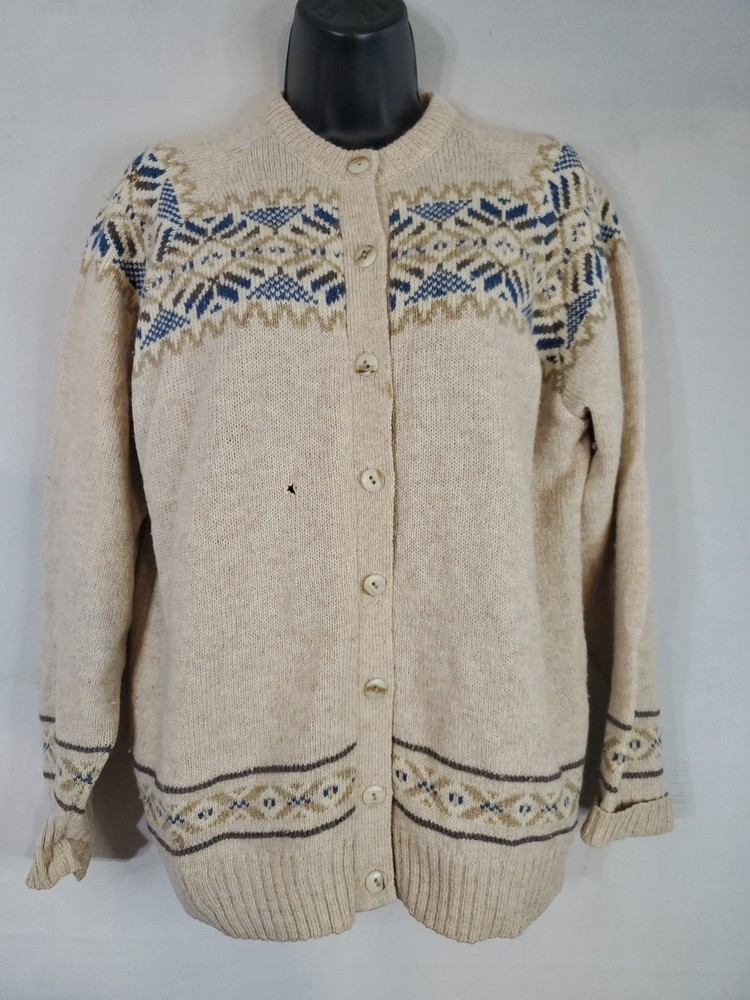 Vintage 80s Pringle Of Scotland Wool Cardigan Sweater Men’s Medium (Read)