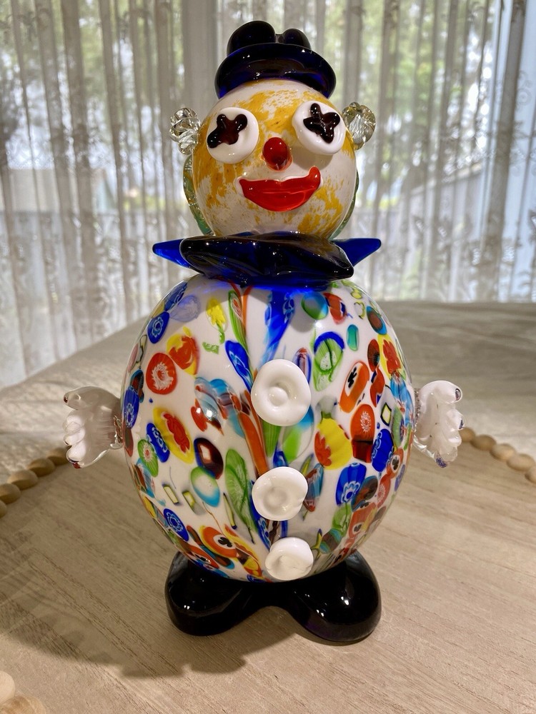 G. BONO - Vintage - Glass Clown Round Millefiori Body (10.375 inches tall)
