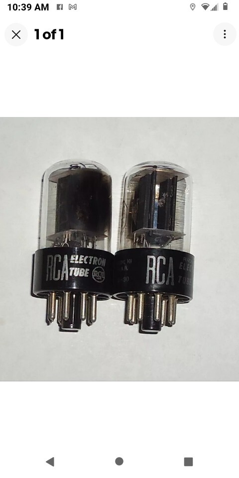 2 Strong Matched RCA Black Plate Bottom D Getter 6SN7GTB Tubes #11