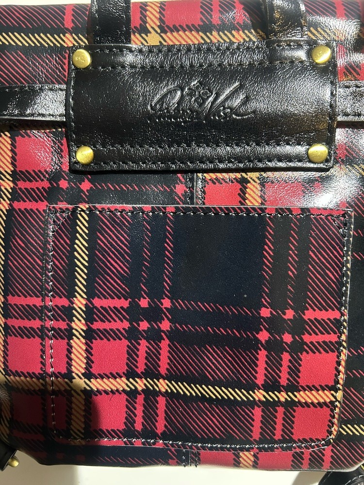 NIB Patrica Nash Leather Convertable Backpack Plaid