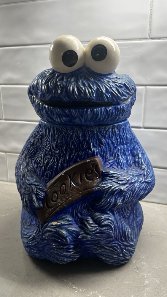 Vintage Cookie Monster Cookie Jar Ceramic #970 Sesame Street 1970's Muppets