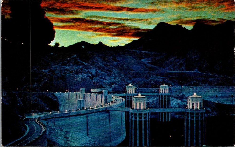 Union Pacific Railroad Hoover Dam Lake Mead Nevada NV Unposted Postcard