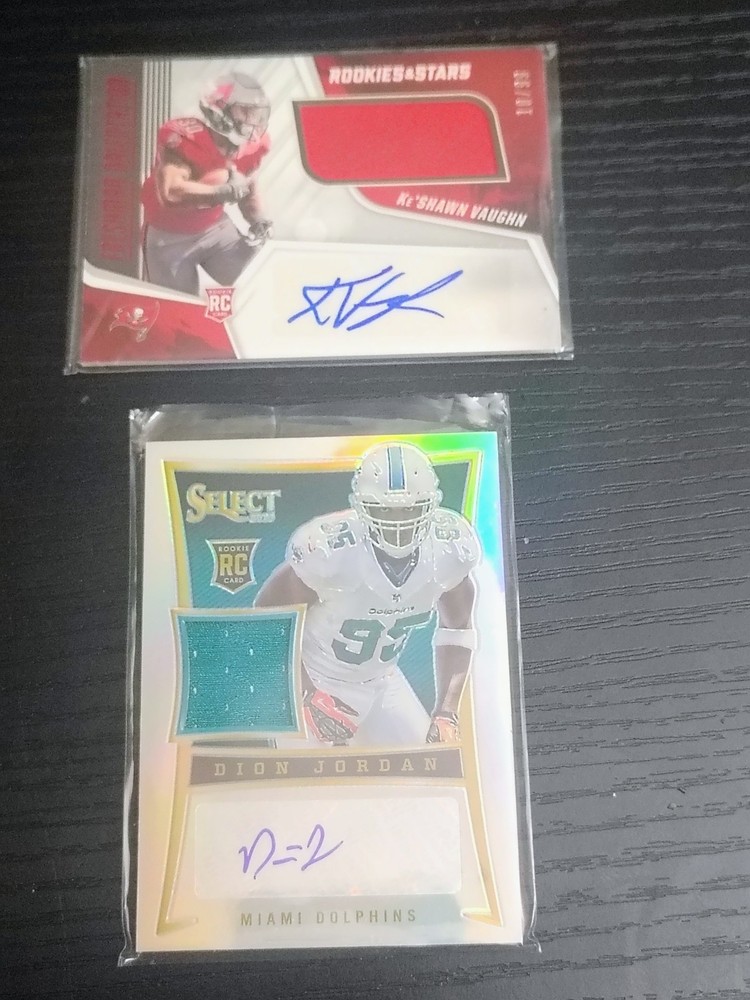 (2) NFL Rookie Patch Auto /99 Card Lot (RPA) Dolphins Buccaneers