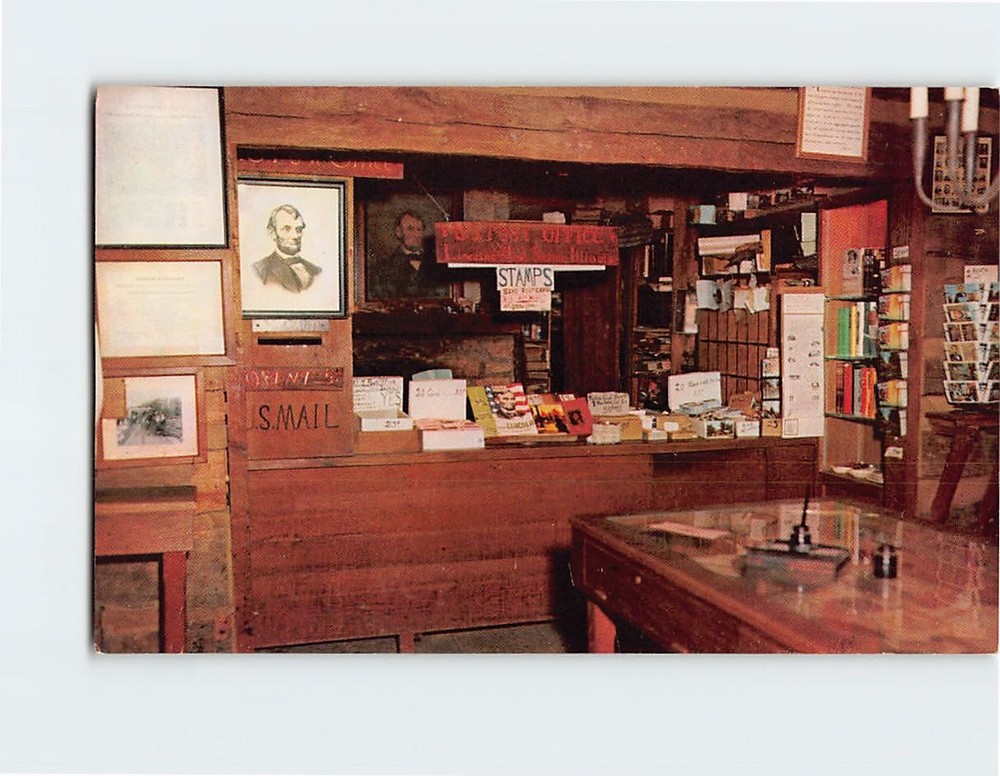 Postcard First Berry Lincoln Store And U. S. Post Office New Salem Illinois USA