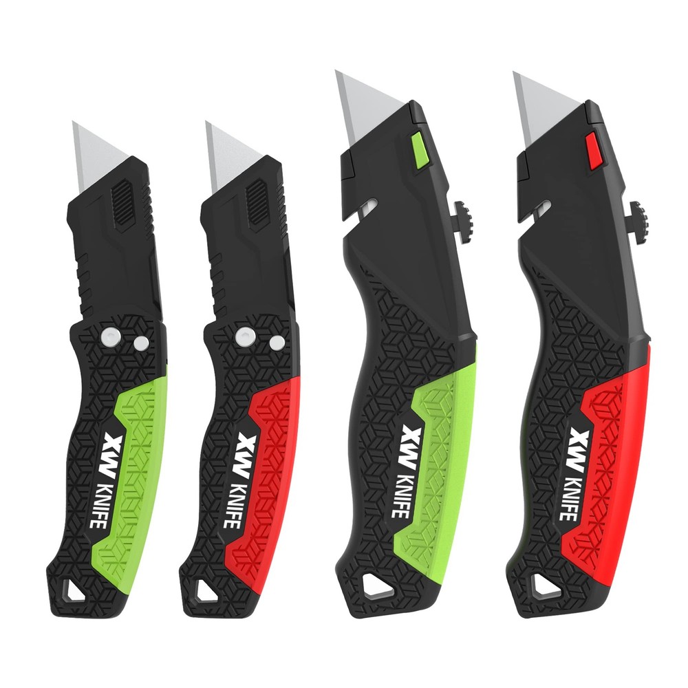 Retractable Utility Knife Set with Blades - Box Cutter & Folding Knife