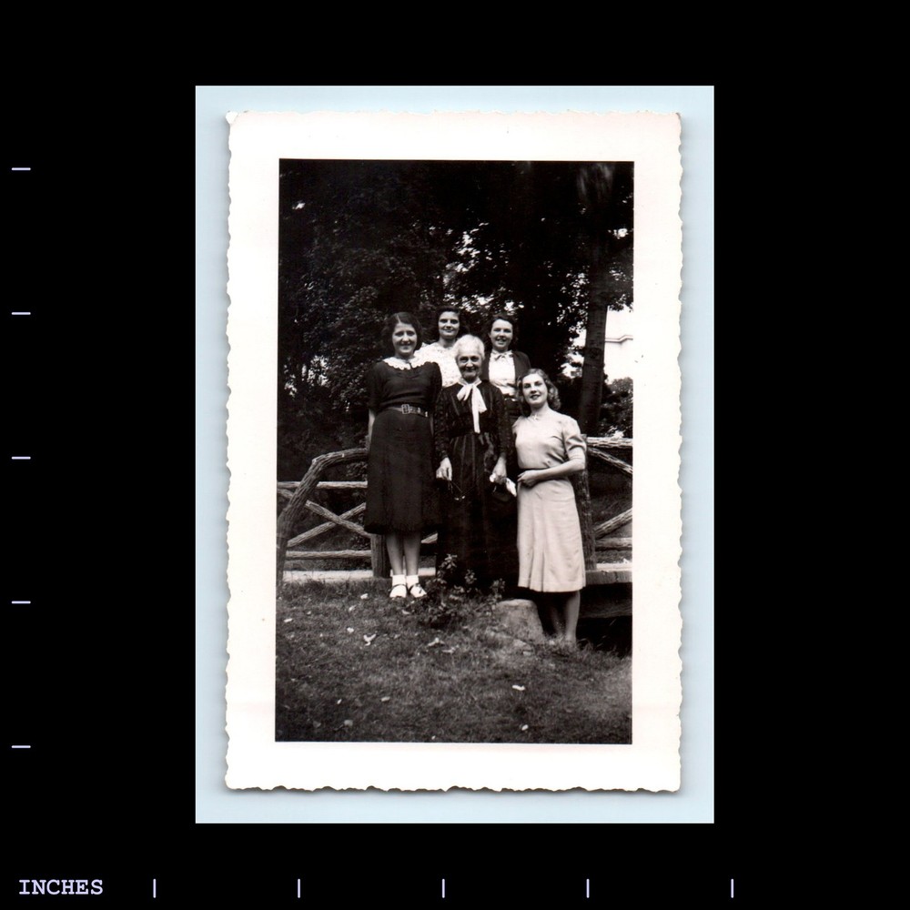 Old Vintage Photo WOMEN STANDING OUTSIDE