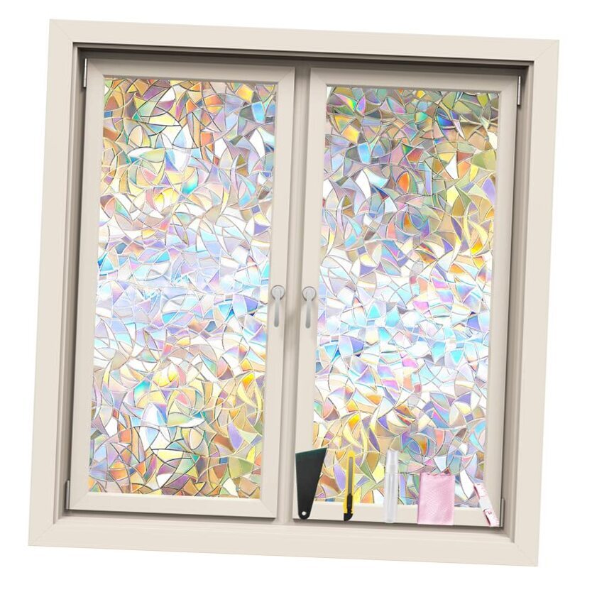 Stained Glass Film,Privacy Window Film with Installation Tools, 35.4 x 157 Inch