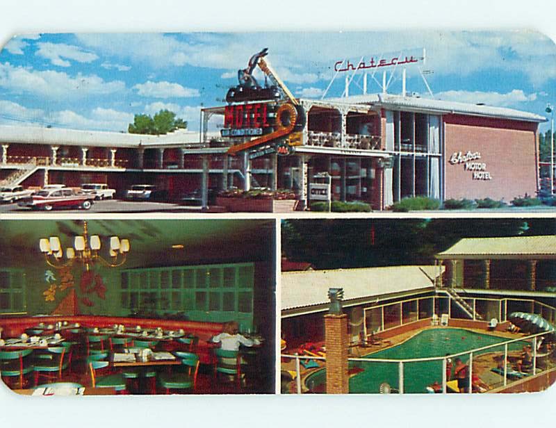 Pre-1980 OLD CARS & CHATEAU RESTAURANT & MOTEL Colorado Springs CO r0781