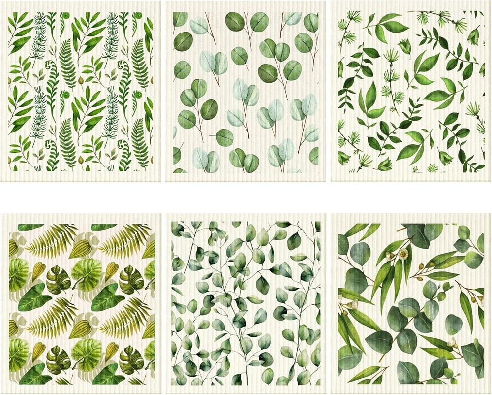 6-Pack Reusable Swedish Dishcloths for Kitchen – Eco-Friendly Paper Towel Alternative