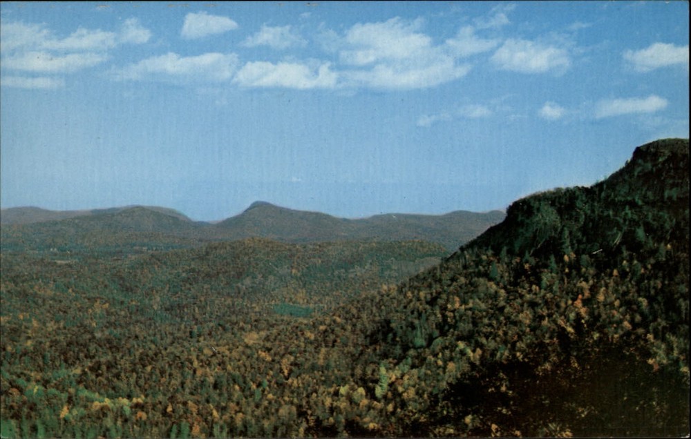 Cashiers Valley North Carolina Devils Court House aerial unused vintage postcard