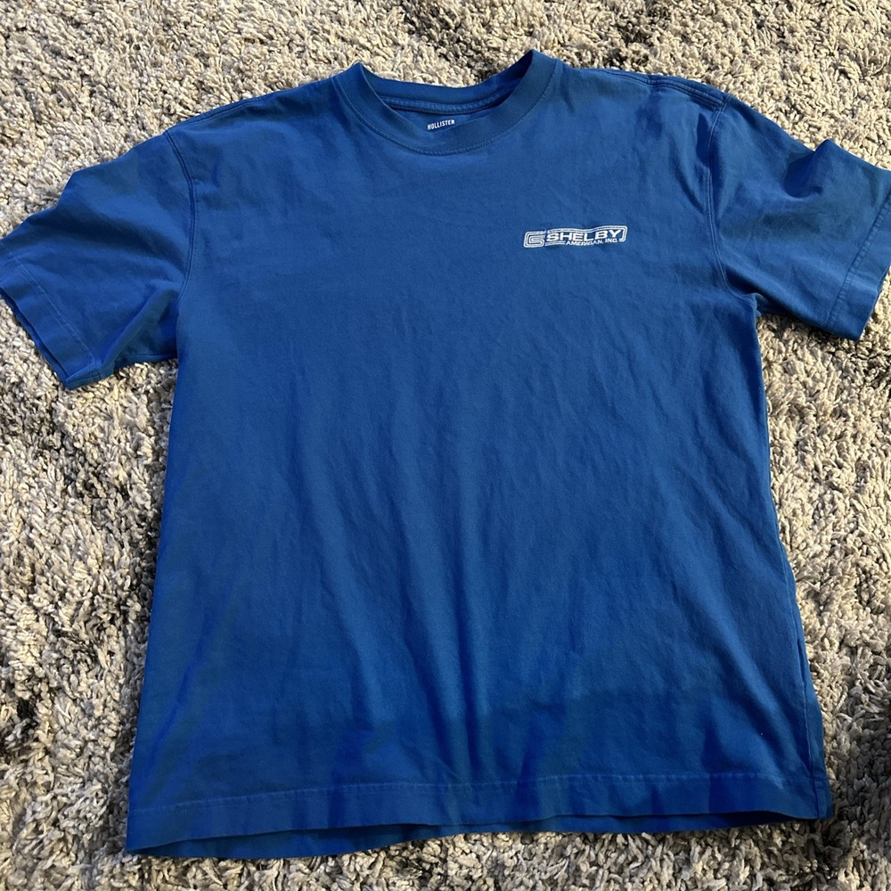 Hollister Boxy Heavyweight T-Shirt Shelby Cobra Graphic Size Medium Blue
