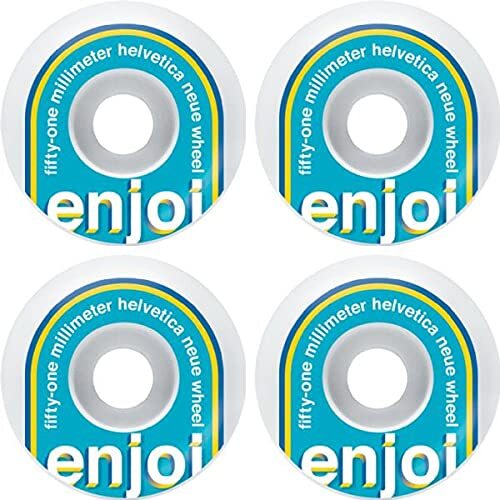 Enjoi Helvetica Neue White Blue 51mm 99a Skate Wheels 4-Pack