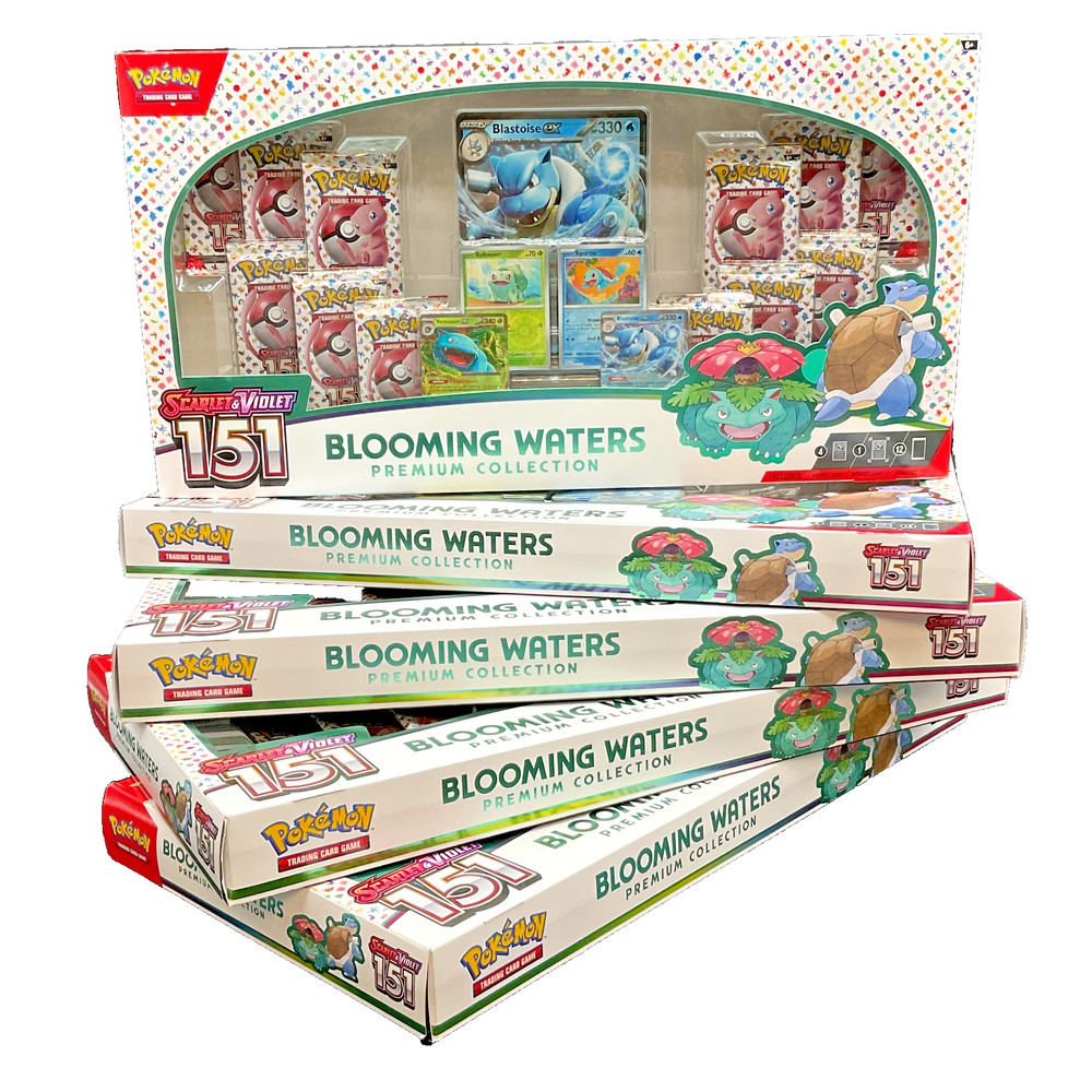 Lot of (5) Pokemon TCG 151 Blooming Waters Premium Collection Boxes SEALEDPROBSTEIN is actively accepting consignments !!