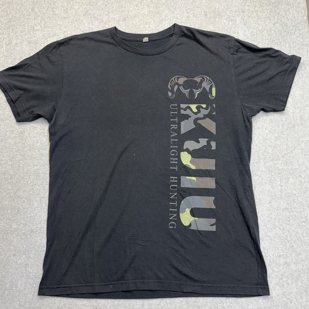 Kuiu Shirt Mens Large Spell Out Rams Head Logo Hunting Sportsman Ultralight Tee