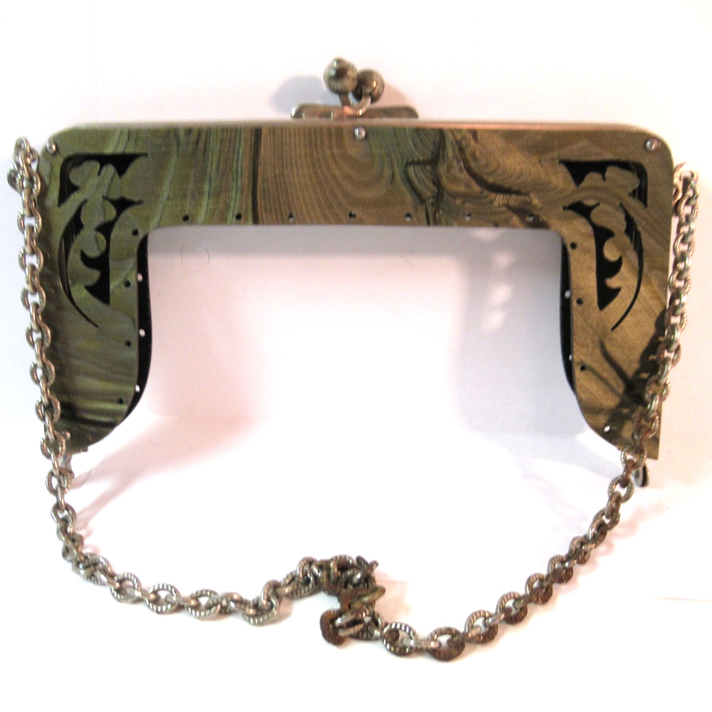Vintage / Antique Marbled Celluloid Purse Frame - SELLER PAYS US TARIFFS