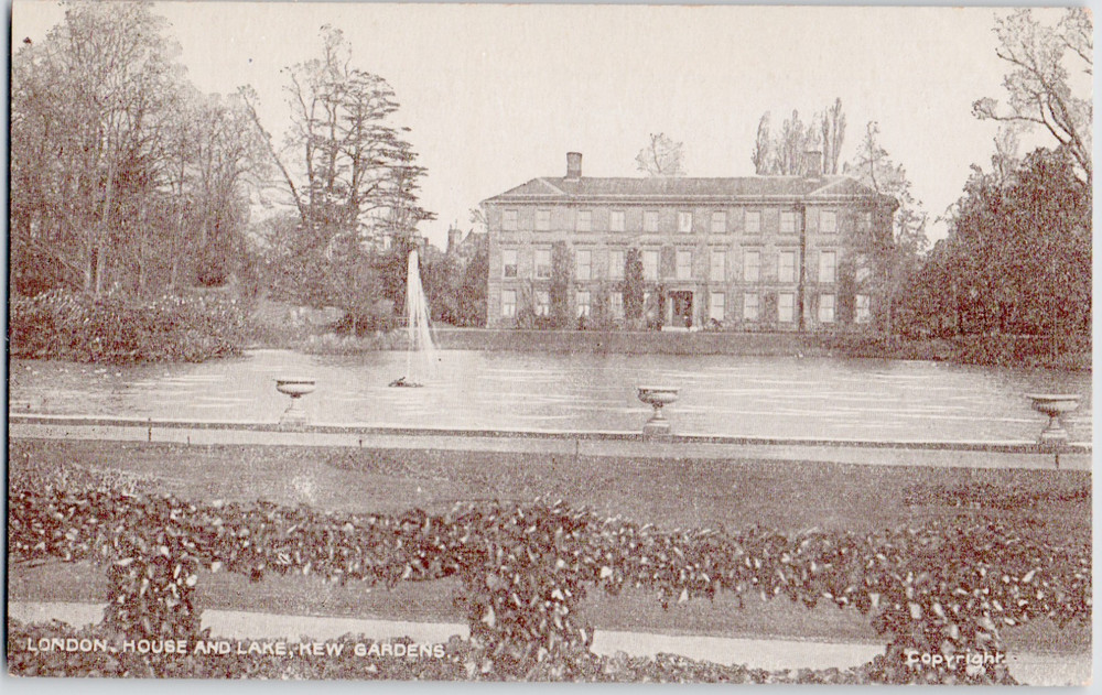 UK England London Kew Gardens London House Lake Fountain View 1905 Postcard