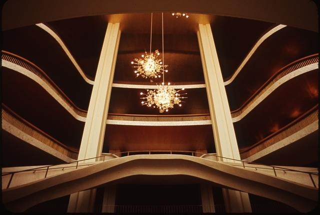 Photo:New York City NY 1960s Met Opera interior chandeliers and balconies