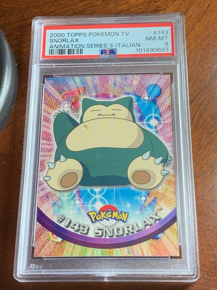 2000 Topps Pokemon Series 3 #143 Snorlax PSA 8 NM-MT (Italian Version)